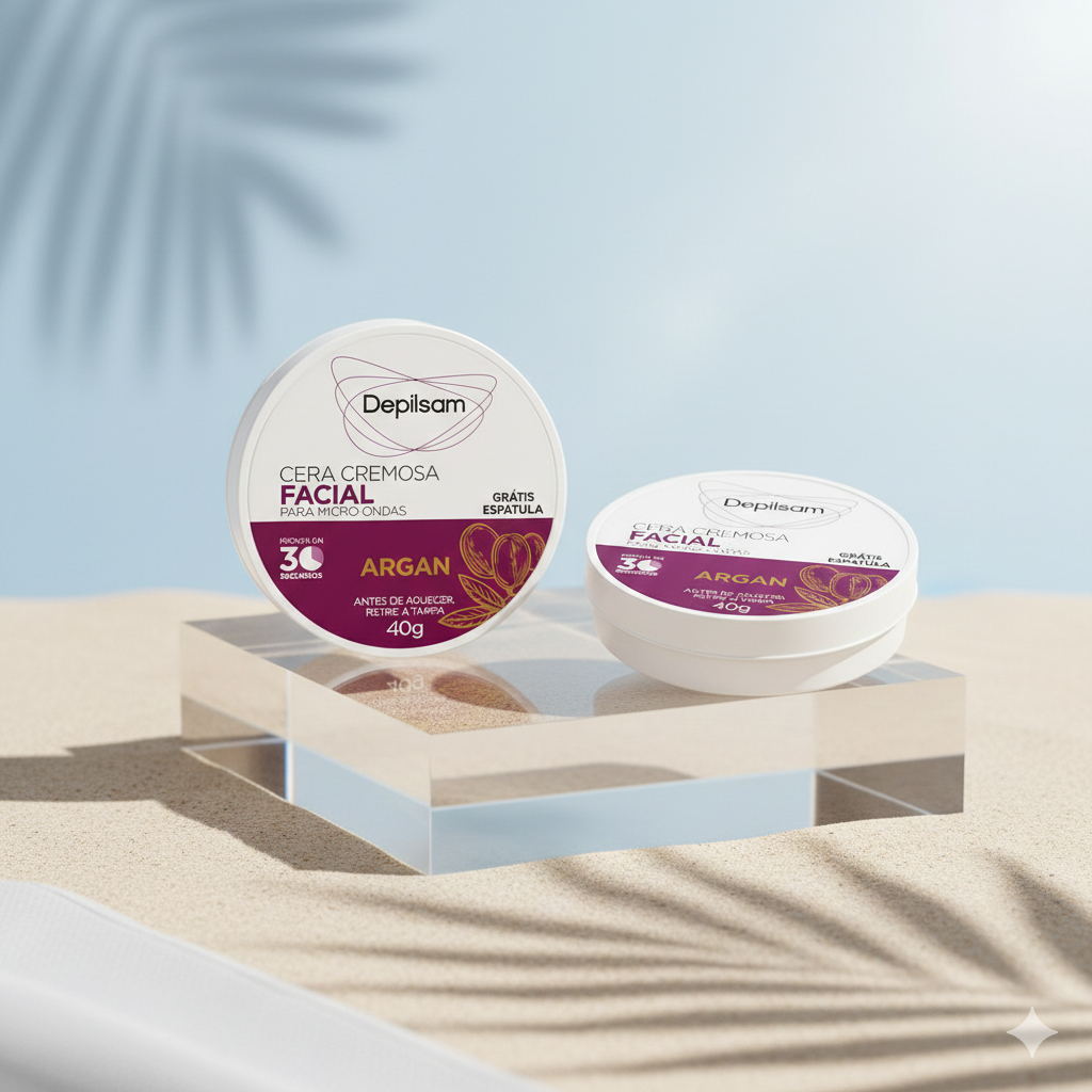 Cera Cremosa Facial Depilsam de Micro-Ondas Argan 40G em Oferta na Shopee
