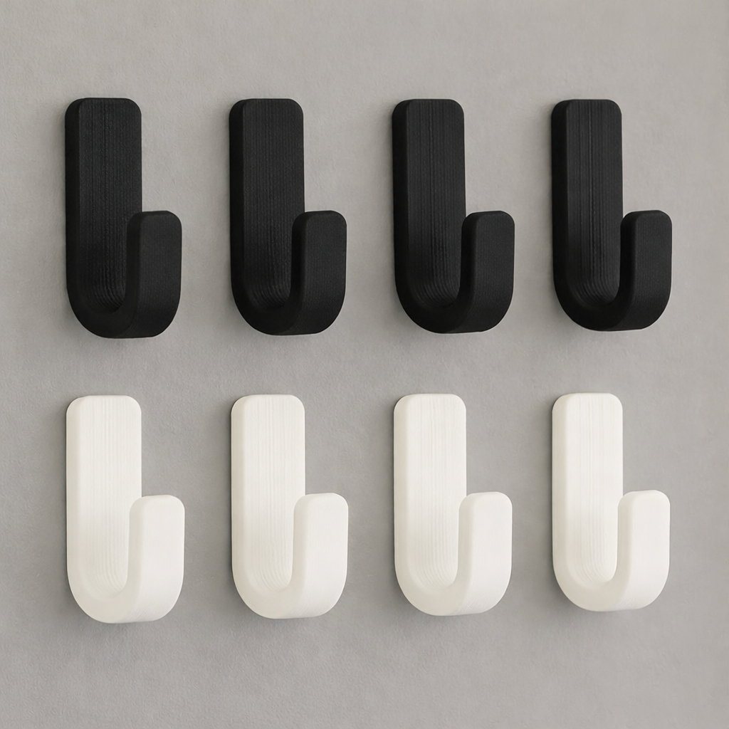 Ganchos Adesivos de Parede Kit 1 2 4 6 10 Unidades Suporte Multiuso Suporta Até 1kg Preto e Branco em Oferta na Shopee