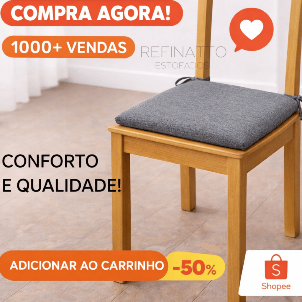 Kit de almofadas MINIMAL para cadeira -  45x45 - LINHO - Com Amarração - Elegante e minimalista