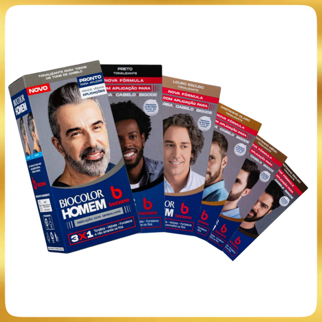 Kit Tonalizante Biocolor Homem 3 em 1 - Cabelo, Barba e Bigode