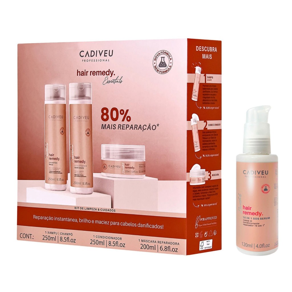 Cadiveu Kit Hair Remedy Manutenção + Sos Serum 150ml