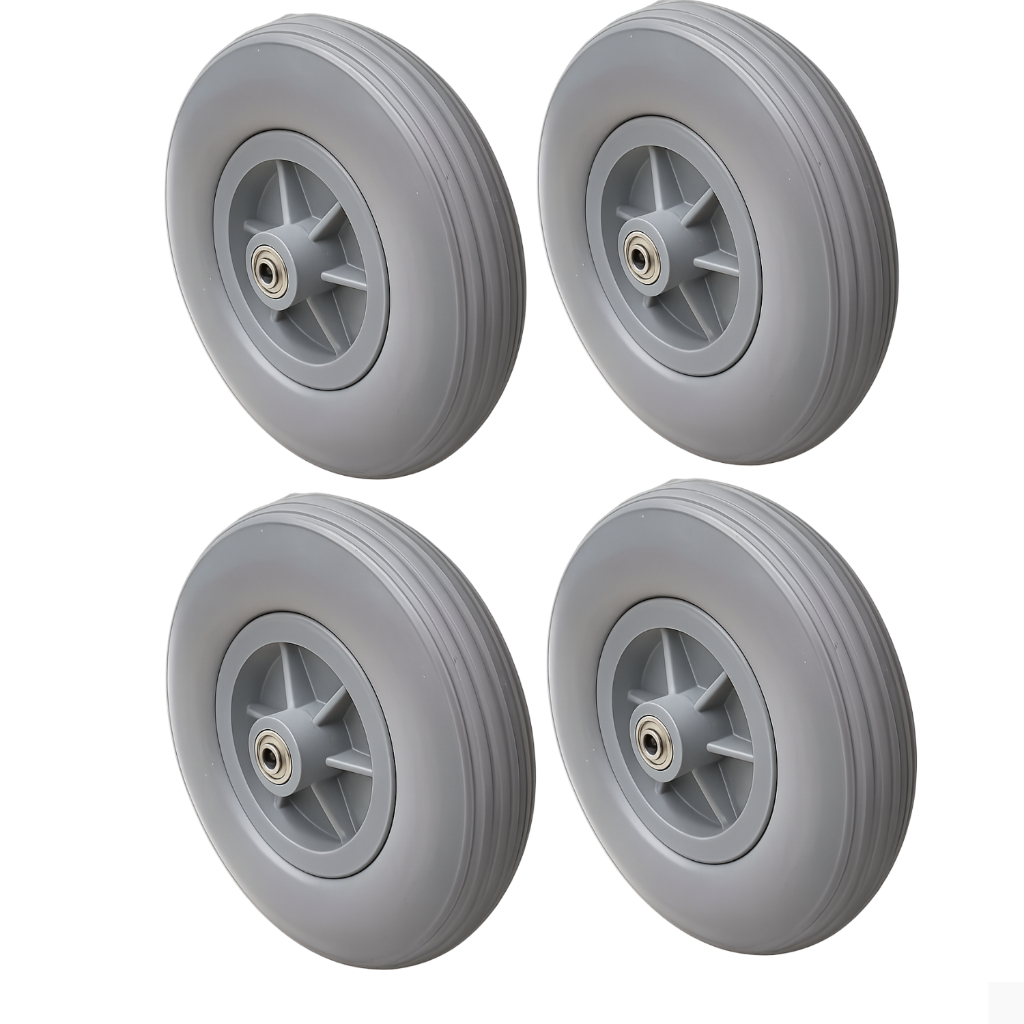 04 Pneu 200x50 Maciço C/roda Cadeira Rodas Manual Motorizada