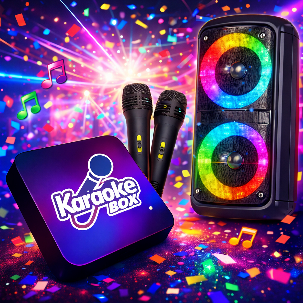 Karaoke Box Profissional Com Pontuação Completo Com Caixa De Som E Microfones Diversão Garantida!!!