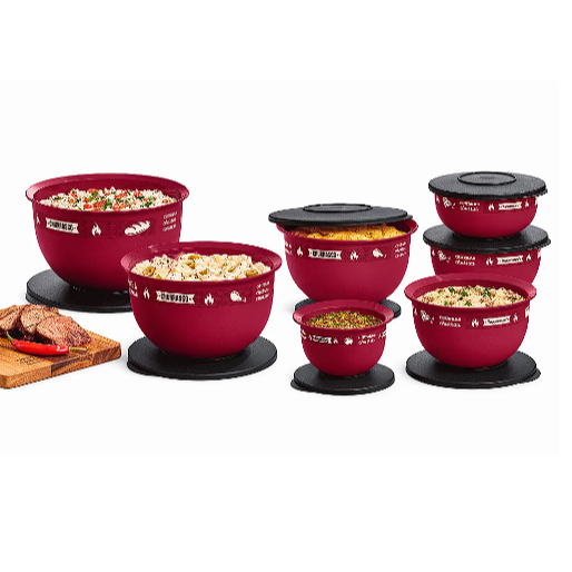 Kit Tupperware Tigela Murano Sabor Na Brasa 7 Peças