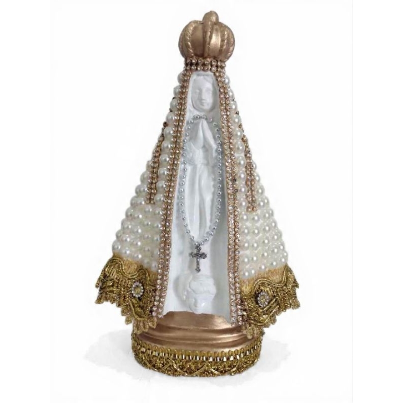 Imagem Nossa Senhora Aparecida 22 cm. Pérolas Batizado Casamento