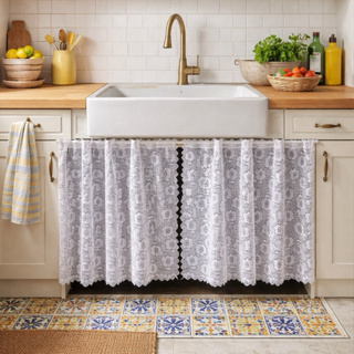 Cortinas varão Renda Jcm Pia/Balcão 2,60 x 0,70 cm em Oferta na Shopee