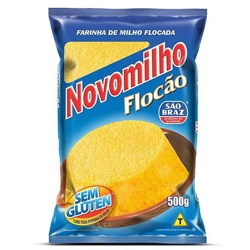 Kit Flocão de Milho São Braz 500g/cada Novomilho - Sem Glúten