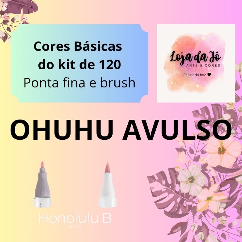 Ohuhu Avulso Honolulu B  - Cores básicas do kit de 120 cores em Oferta na Shopee