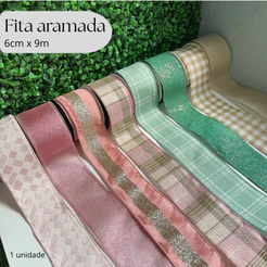 Fita aramada 6cm x 9m ESTAMPAS NEUTRAS