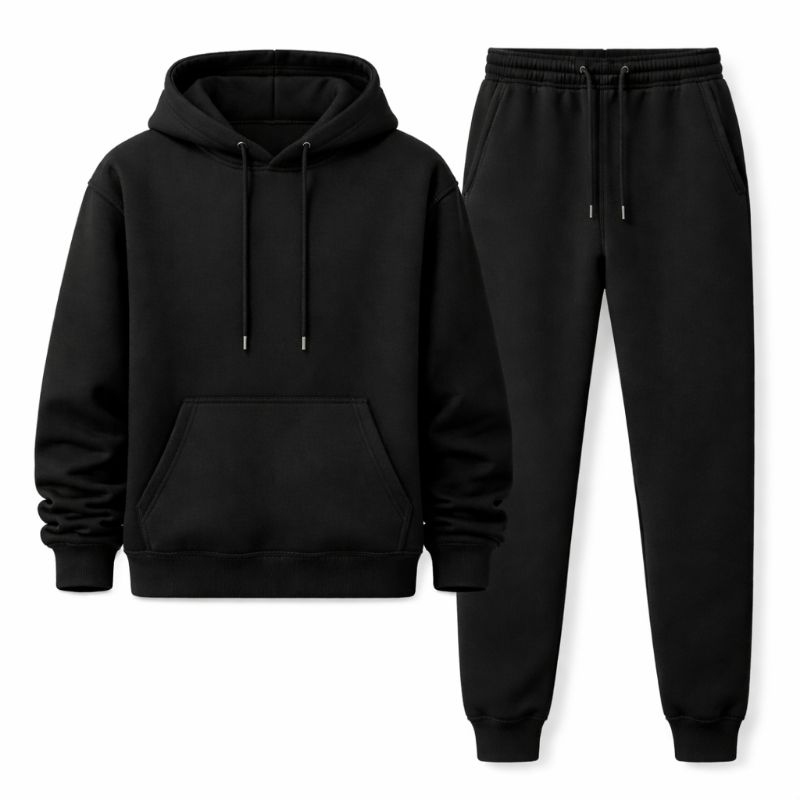 Conjunto Moletom Masculino Feminino Flanelado confortável Blusa Capuz + Calça jogger