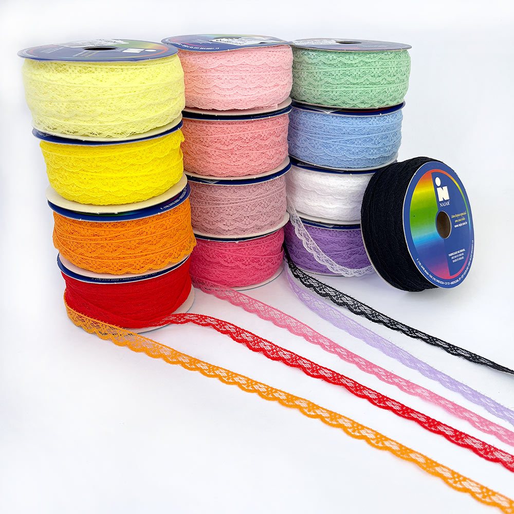 Fita de Renda Nylon nº2 Najar 10mm Rendinha Fina Festa Junina em Oferta na Shopee