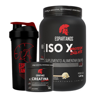 Kit Whey Protein ISO X 1800g + Creatina 100g + Coqueteleira - Espartanos em Oferta na Shopee