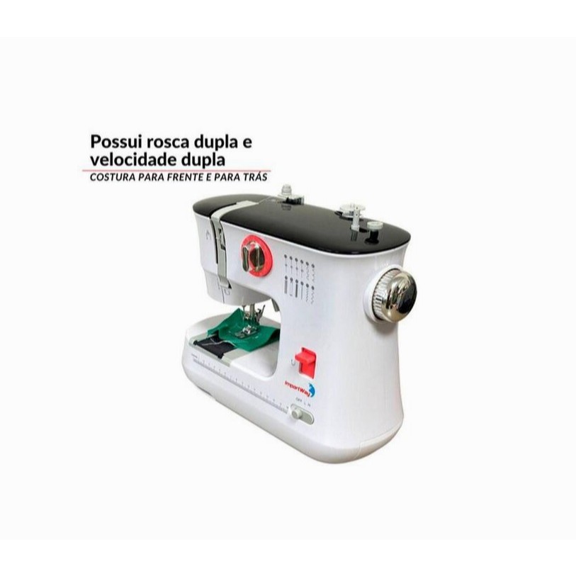 MÁQUINA DE COSTURA ELÉTRICA PORTÁTIL 12 PONTOS AGULHA DUPLA BIVOLT IWMC510 - IMPORTWAY · foto 2