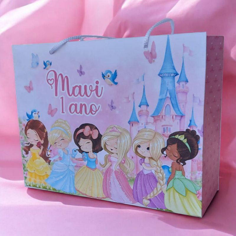 Sacolinha personalizadas Princesas cute/ Personalizado | Sacolinha | Lembrancinha | Mimos | PEGUE E MONTE
