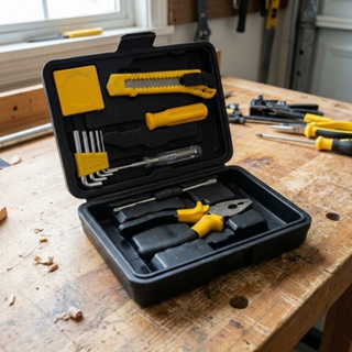 Kit Jogo Ferramentas 11 Peças Maleta Organizadora Alicate Chave Allen Estilete Reparos Domésticos em Oferta na Shopee