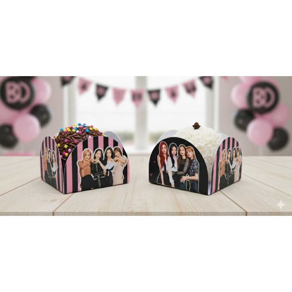Envio imediato-Kit  de Forminhas de doce brigadeiro Personalizada Black Pink - 4 pétalas - Festas