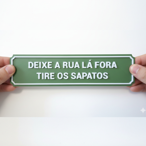 Placa Decorativa Tire Os Sapatos Deixe A Rua Lá Fora Parede