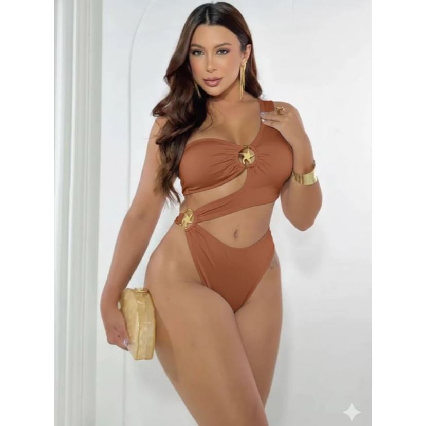 Body Maiô Mula Manca Feminino Estrela Do Mar Com Fivela Moda Verão Em Suplex Luxo Elegante Bori