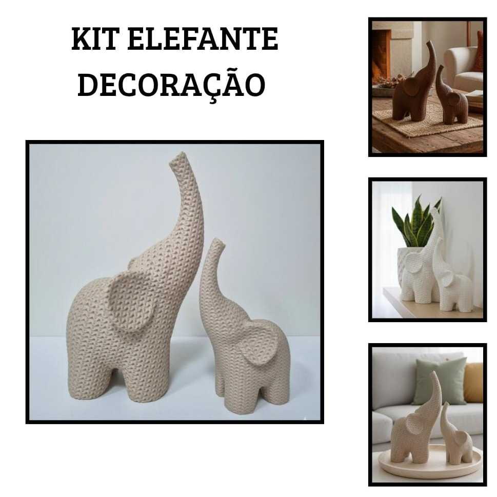 Kit 2 Elefantes Decorativos Efeito Crochê Presente Moderno Design Minimalista em Oferta na Shopee