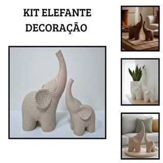 Kit 2 Elefantes Decorativos Efeito Crochê Presente Moderno Design Minimalista em Oferta na Shopee