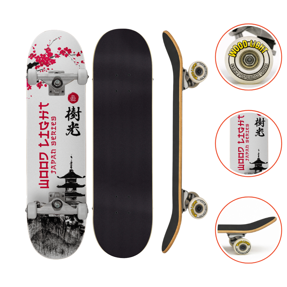 Skate Iniciante Completo Japan Minka Wood Light em Oferta na Shopee