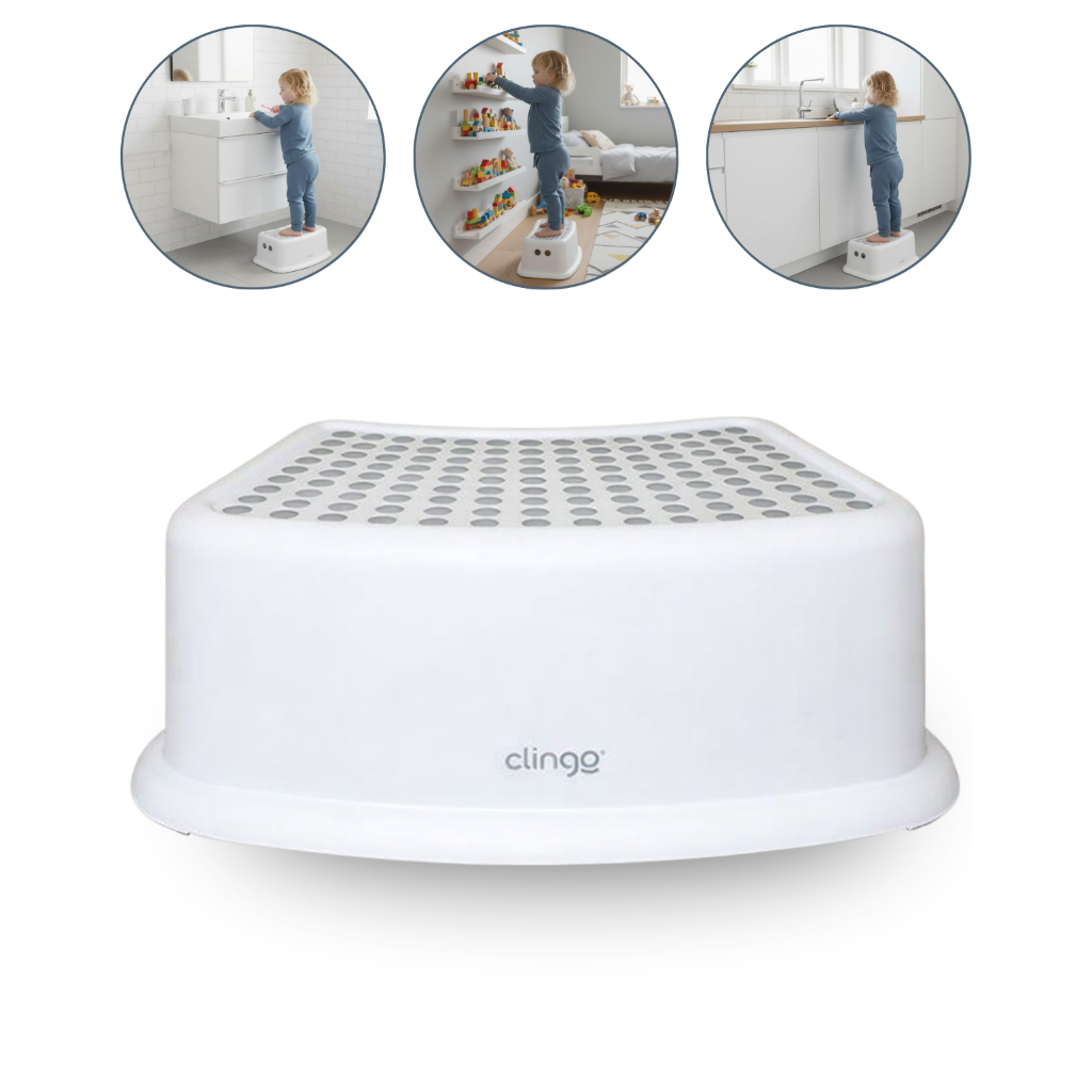 Degrau Banquinho Infantil Antiderrapante Multiuso Banheiro Cozinha Seguro Resistente Cinza Claro Liso em Oferta na Shopee