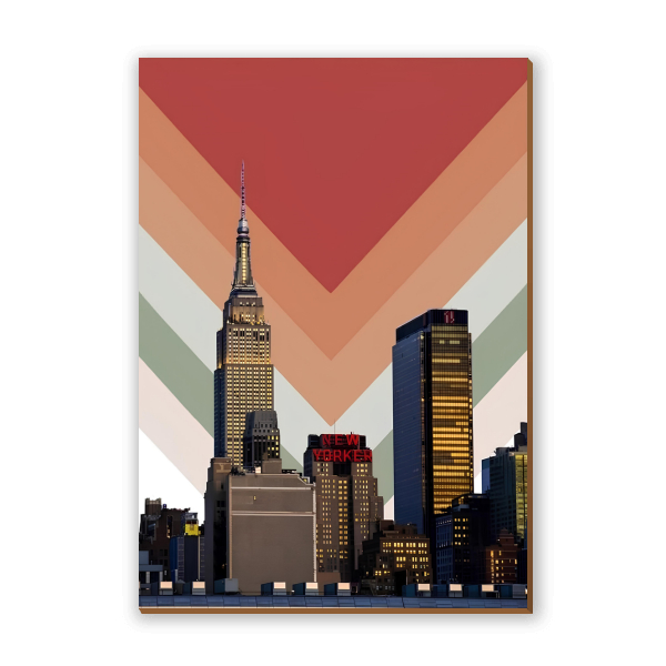 Quadro Nova York colorida, Placa Decorativa 42x30cm A3