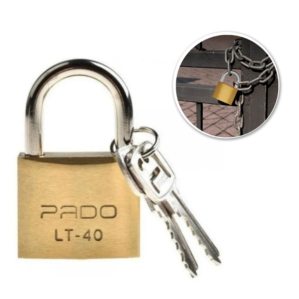 Cadeado de Latão 40 mm Com 02 Chaves Pado Uso Geral