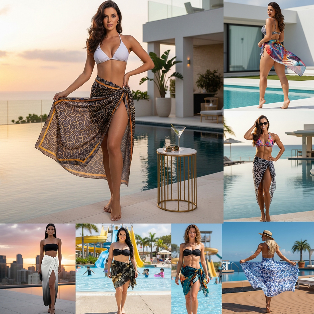 Canga/Pareô Praia e Piscina Várias Estampas 0,80x1,30m - Fera Print