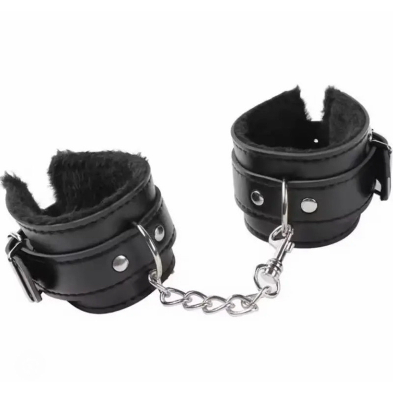 Algemas BRACELETE Fetiche Bondage Bdsm Couro Macio com Pelúcia Dominação Submissão Sado Sex Shop