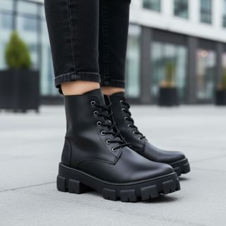 Bota Coturno Tratorada Cano Baixo Blogueira Versátil Fashion
