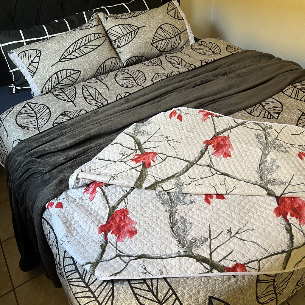 Kit de Cama Colcha Cobreleito Dupla Face Tecido Frio Estampado Ultrassonic
