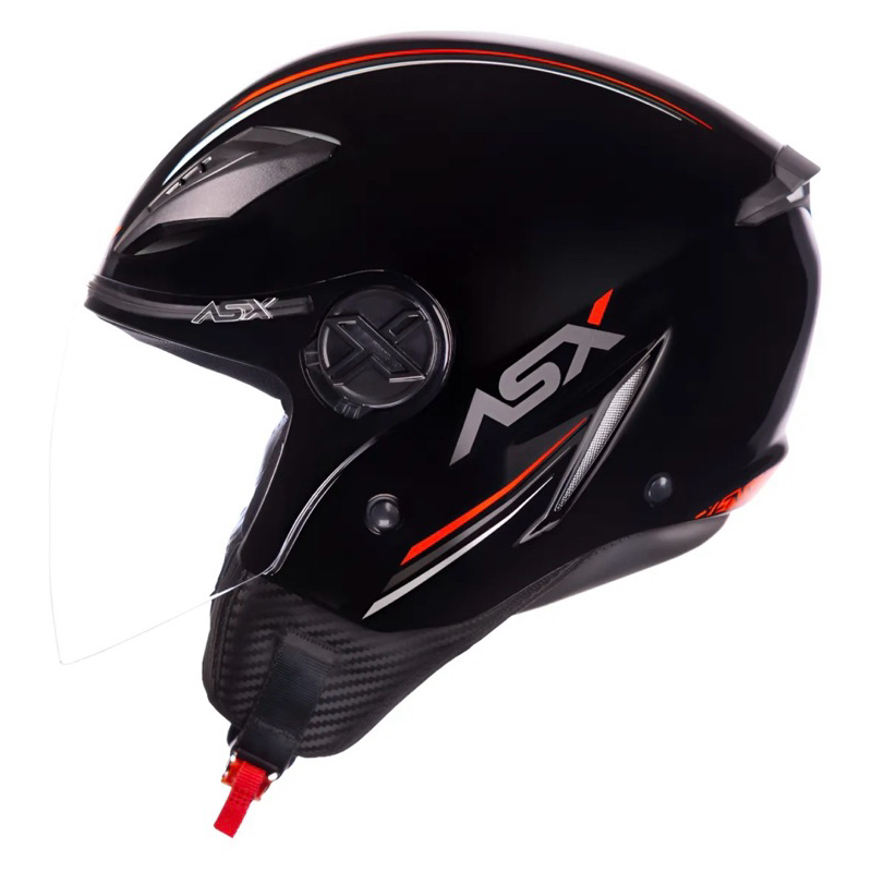 Capacete Aberto Moto Asx Linha City Solid Air Preto Brilhante