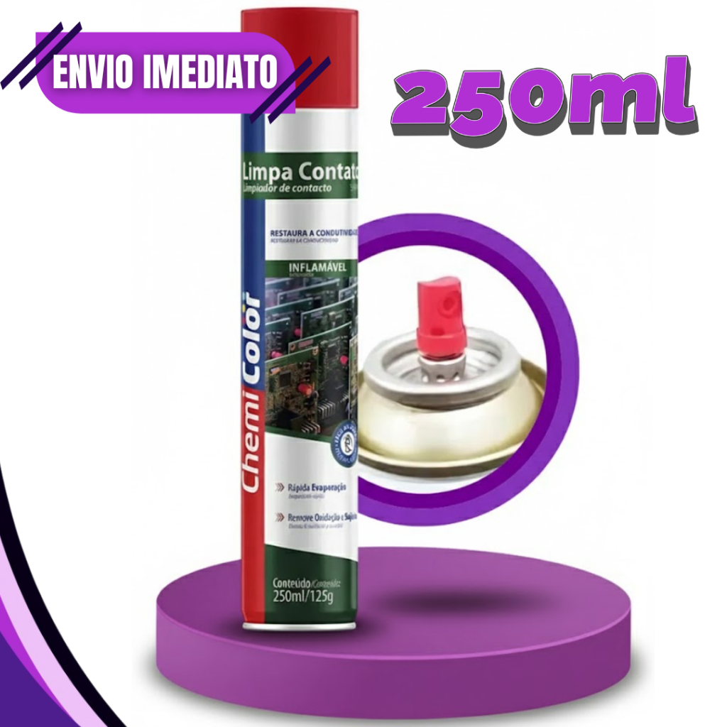 Limpa Contato Chemicolor 250ml Spray Elétrico Eletrônico Não Condutivo Antioxidante Profissional em Oferta na Shopee