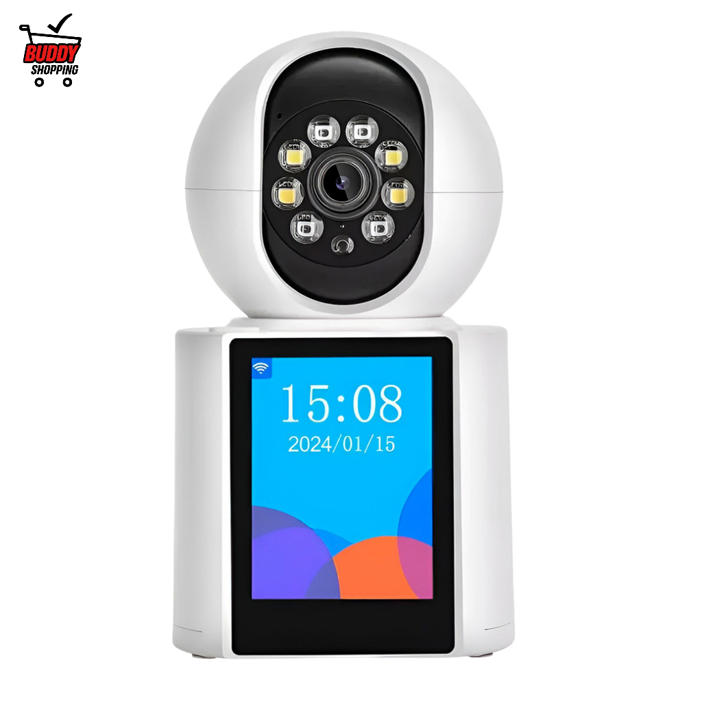CÂMERA IP PTZ WI-FI COM TELA | Babá Eletrônica Áudio Bidirecional em Oferta na Shopee