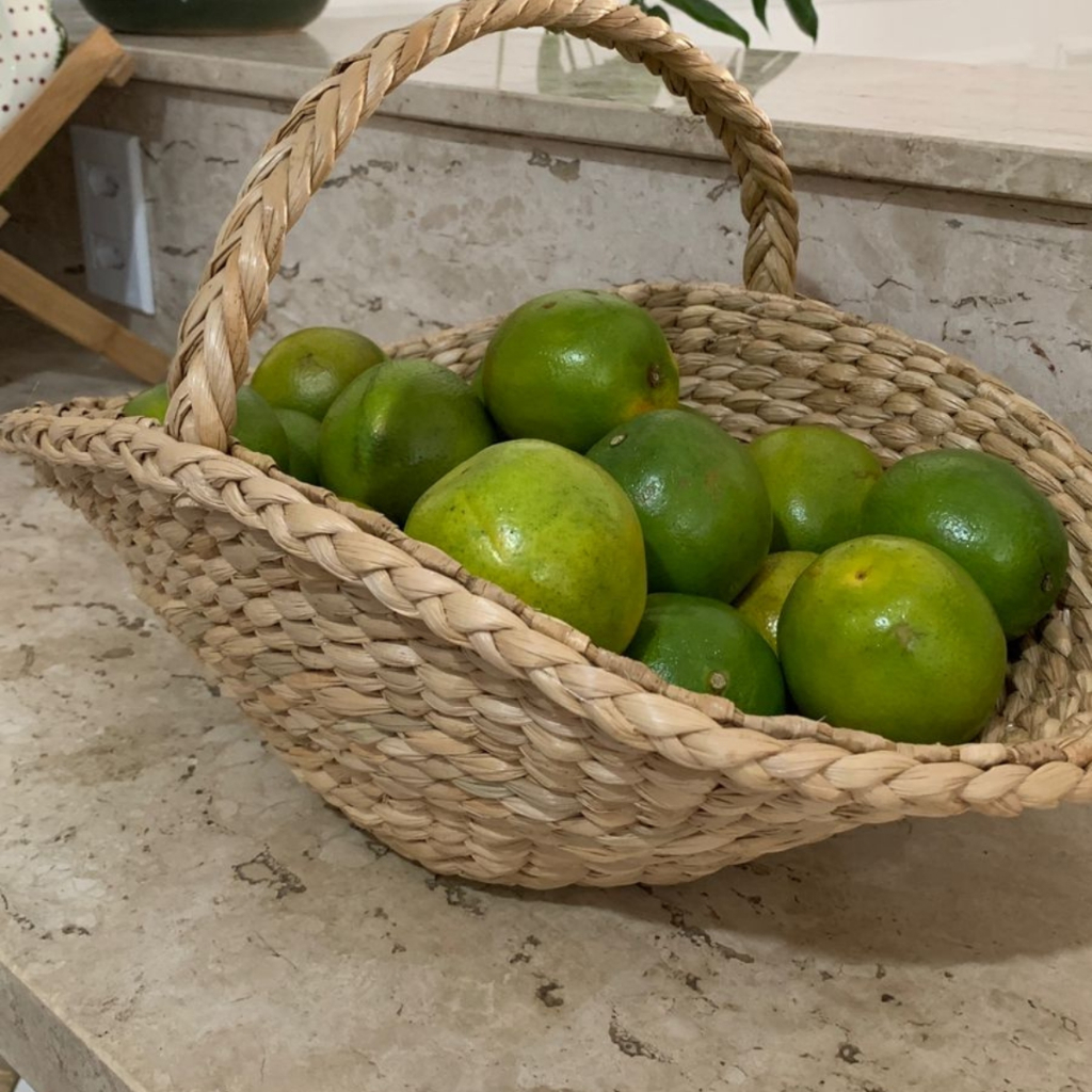 Cesta Rustica Taboa Organizadora camponesa natural palha 39x22x25 CM