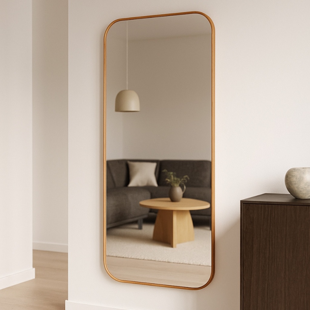 Espelho Decorativo Retangular 53x110cm com Bordas Arredondadas em Oferta na Shopee