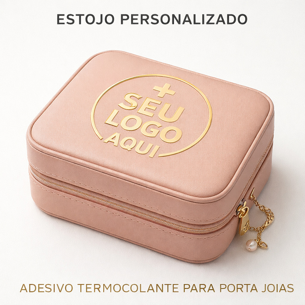 ADESIVO  TERMOCOLANTE PARA PORTA JOIAS PERSONALIZADO COM SUA LOGO ENVIO EM 2 DIAS UTEIS