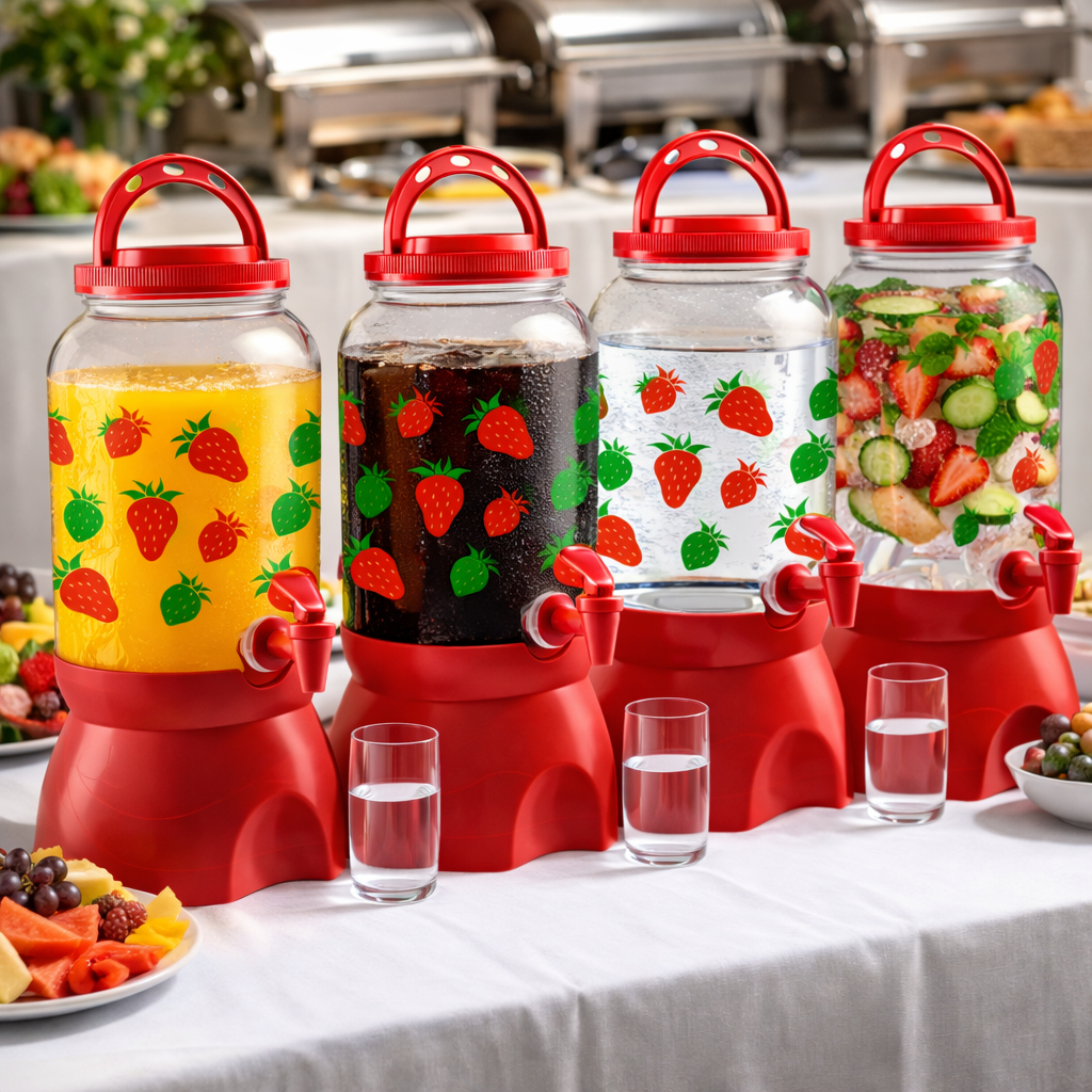 Kit Suqueira C/ Suporte Tampa Alça E Torneira 3,6L Decoração Festa Suco Água Saborizada Refrigerante