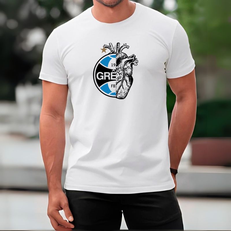 Camisa Do Gremio Masculina Coraçao gremista Camiseta Do Gremio