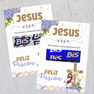 30 Cards para Mimos Páscoa Cristã  - Não acompanha o Bis em Oferta na Shopee