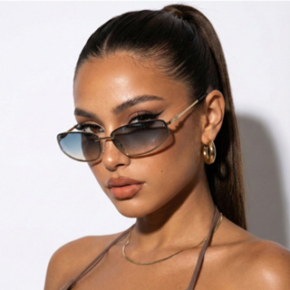 Oculos de Sol Oval Premium Original Blogueira Tendencia moda Praia Verão Em Alta uv400 Feminino em Oferta na Shopee