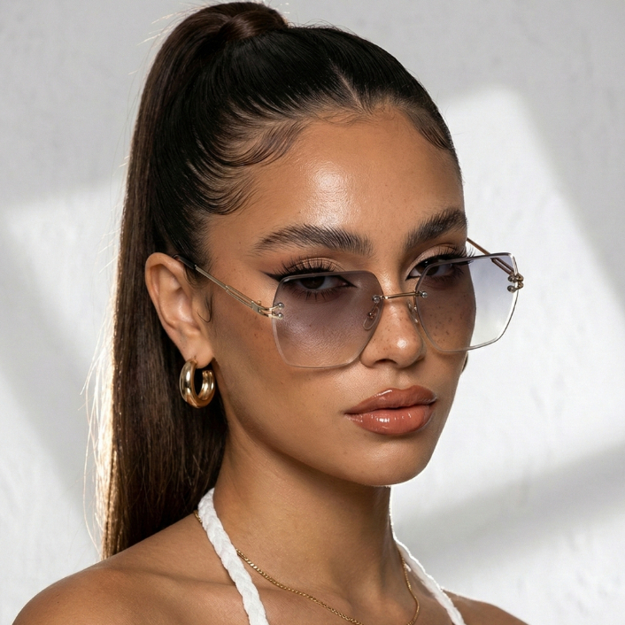 Óculos de Sol Capri Quadrado Grande Premium Blogueira Capri uv400 Unissex em Oferta na Shopee