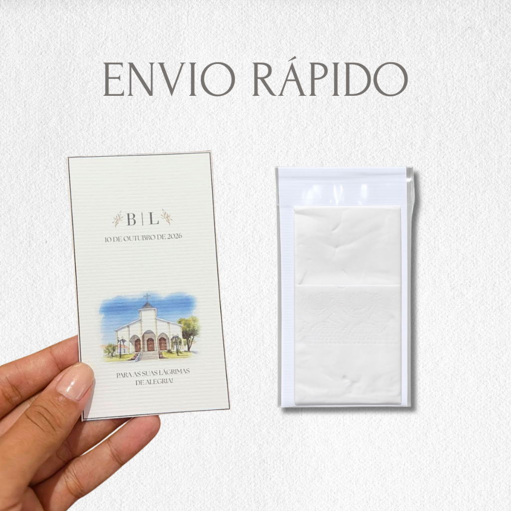 Lenços Lágrimas de Alegria Personalizadas Para Casamentos Kit Completo Envio Rápido