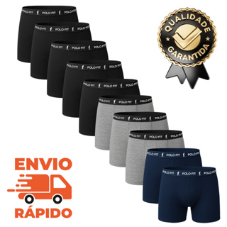 Kit 10 Cuecas Polo Fit Boxer Box Algodão Original Cotton Promoção em Oferta na Shopee