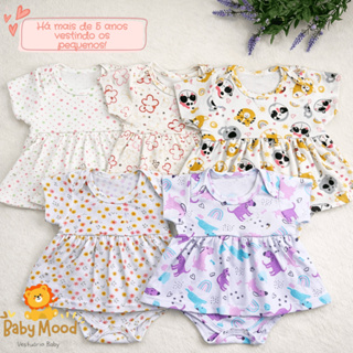 Body Saia Menina Luxo 100% Suedine | Varias Estampas Exclusivas | Roupa Bebê Fresca |  Direto da Fábrica Kit 1 ou 2 UN em Oferta na Shopee