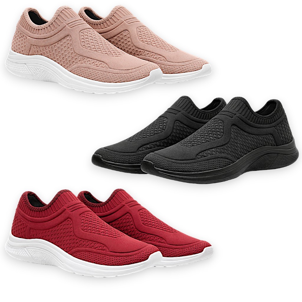 Kit 3 Pares Tênis Meia Feminino Casual Academia Ortopédico Caminhada