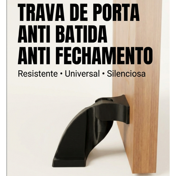 Trava de Porta Anti Batida na Parede | Bloqueador de Porta Resistente (Anti Fechamento)