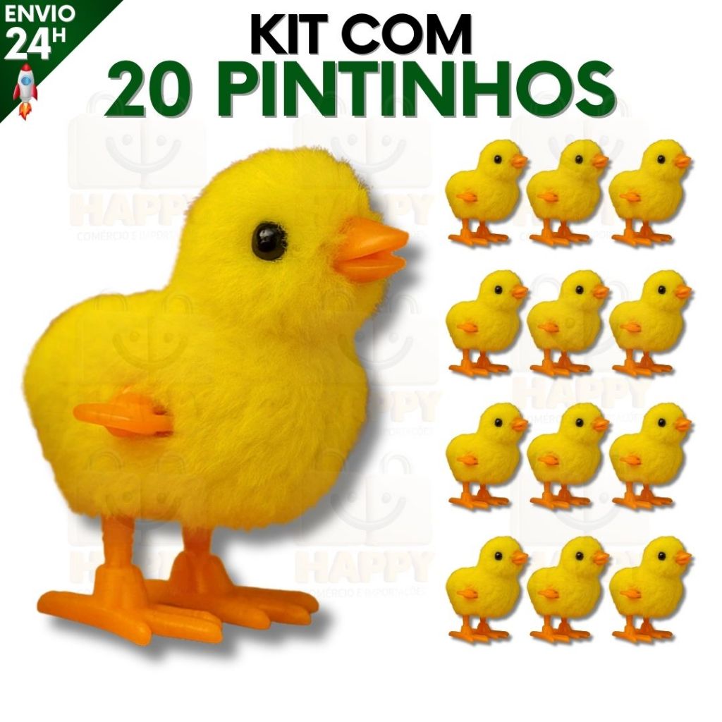 Kit 20 Pintinho Amarelinho com Corda Brinquedo de Pelúcia Infantil Colorido Divertido em Oferta na Shopee
