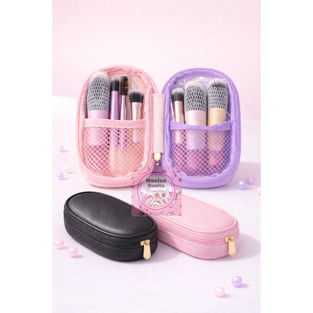 Kit de Pincéis de Maquiagem Mini Profissional Multi-funcional com 10 peças em Oferta na Shopee